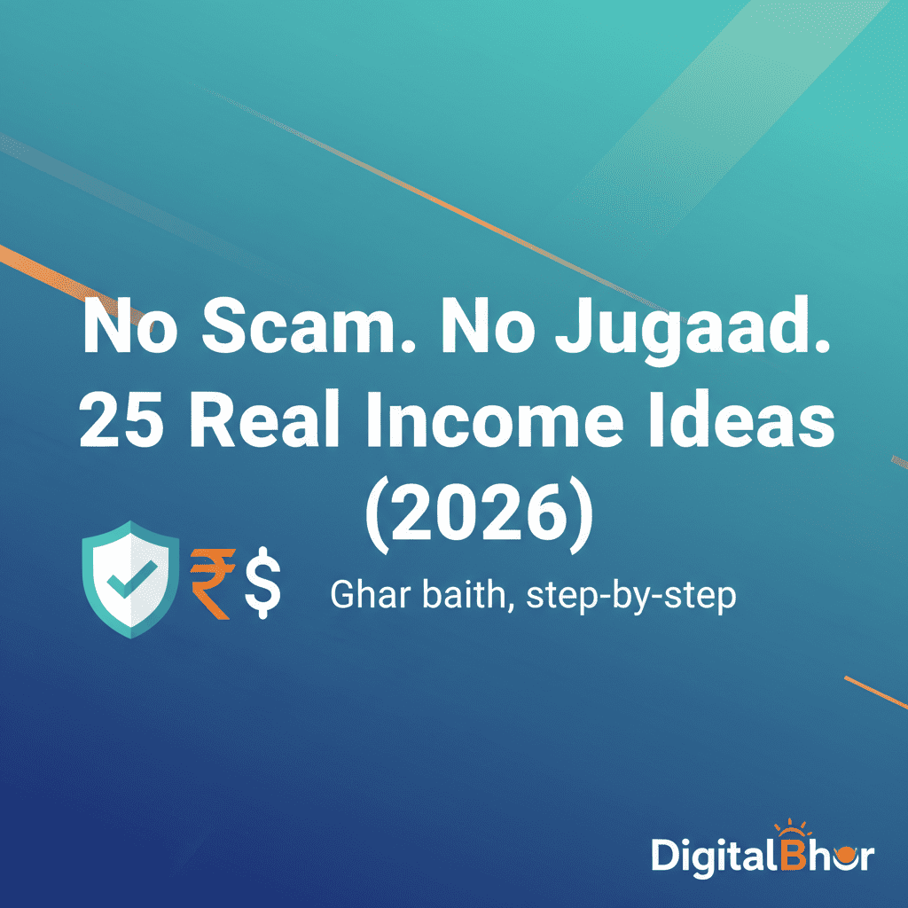 2026 में घर बैठे पैसे कमाने के 25 असली तरीके – featured guide image