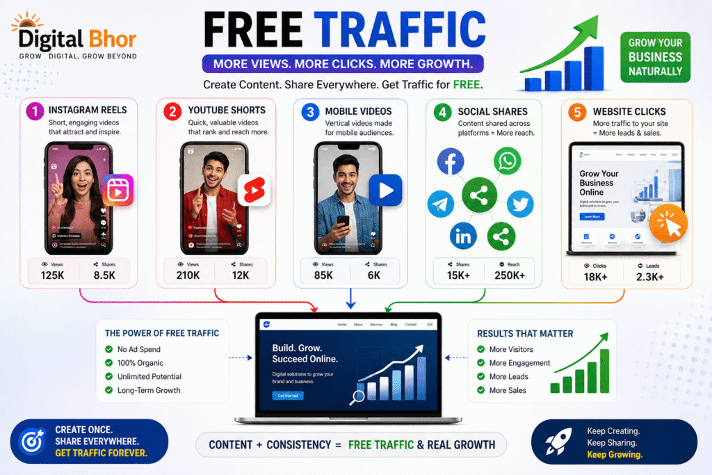Free Traffic from Reels and YouTube Shorts growth hacks