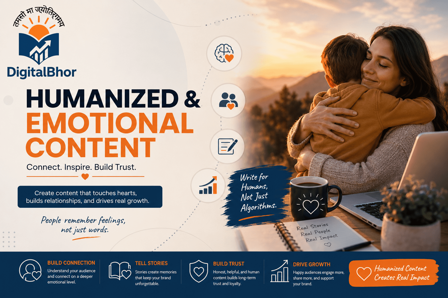 Humanized and emotional content marketing strategy for digital brands