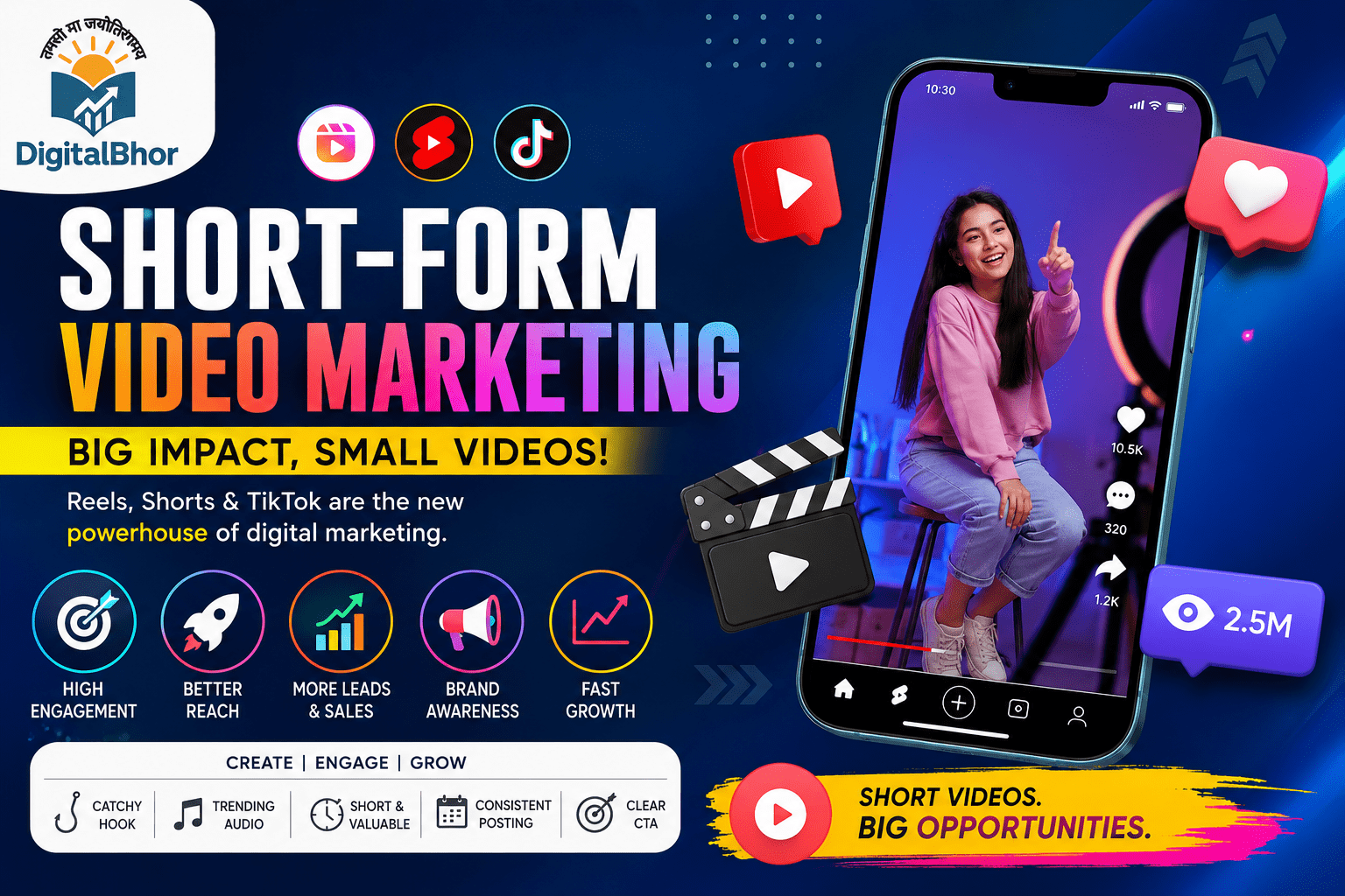 Short-form video marketing strategy illustration