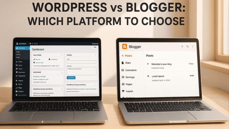 wordpress vs blogger comparison SEO platform